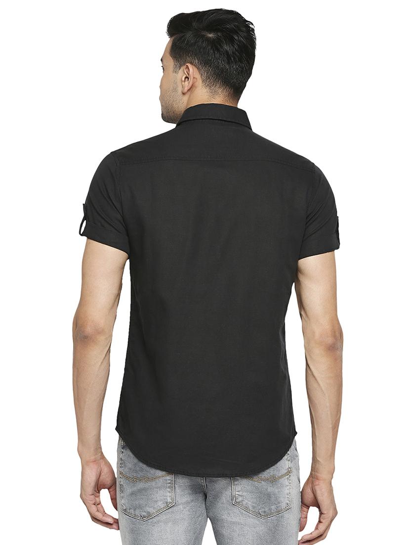 black solid casual shirt - 18329492 - Zoom Image - 3