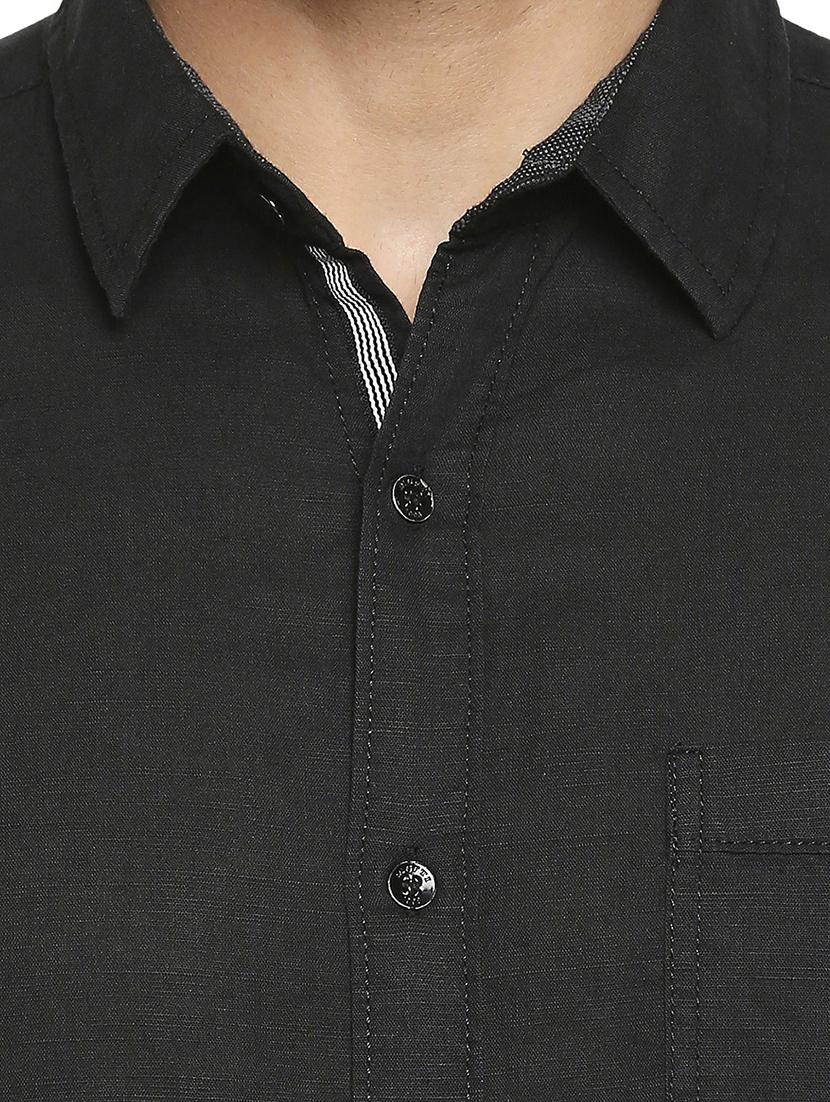 black solid casual shirt - 18329492 - Zoom Image - 5