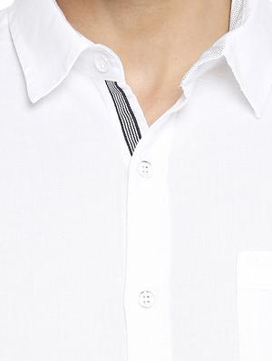 white solid casual shirt - 18329493 - Standard Image - 5