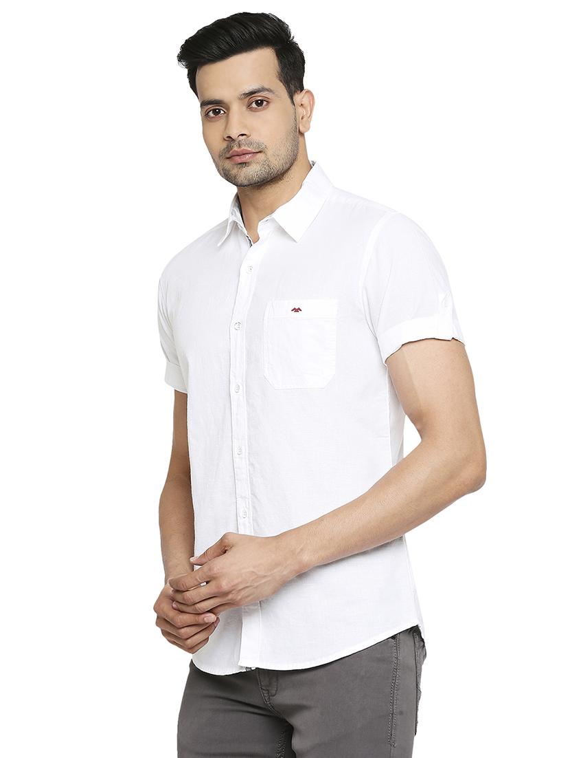 white solid casual shirt - 18329493 - Zoom Image - 2