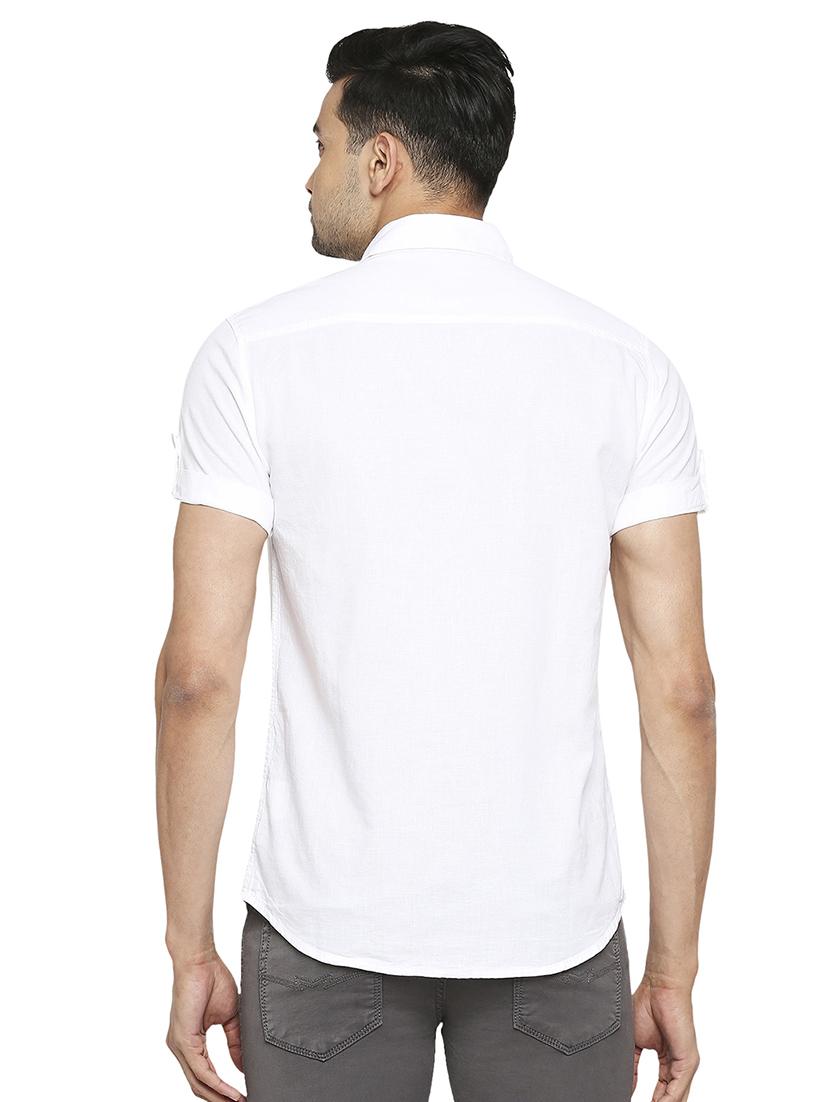 white solid casual shirt - 18329493 - Zoom Image - 3