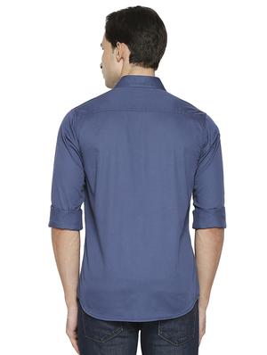 blue solid casual shirt - 18329548 - Standard Image - 3