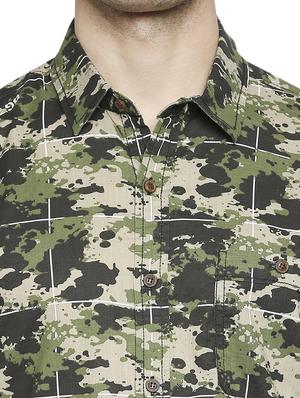 green camouflage casual shirt - 18329650 - Standard Image - 5
