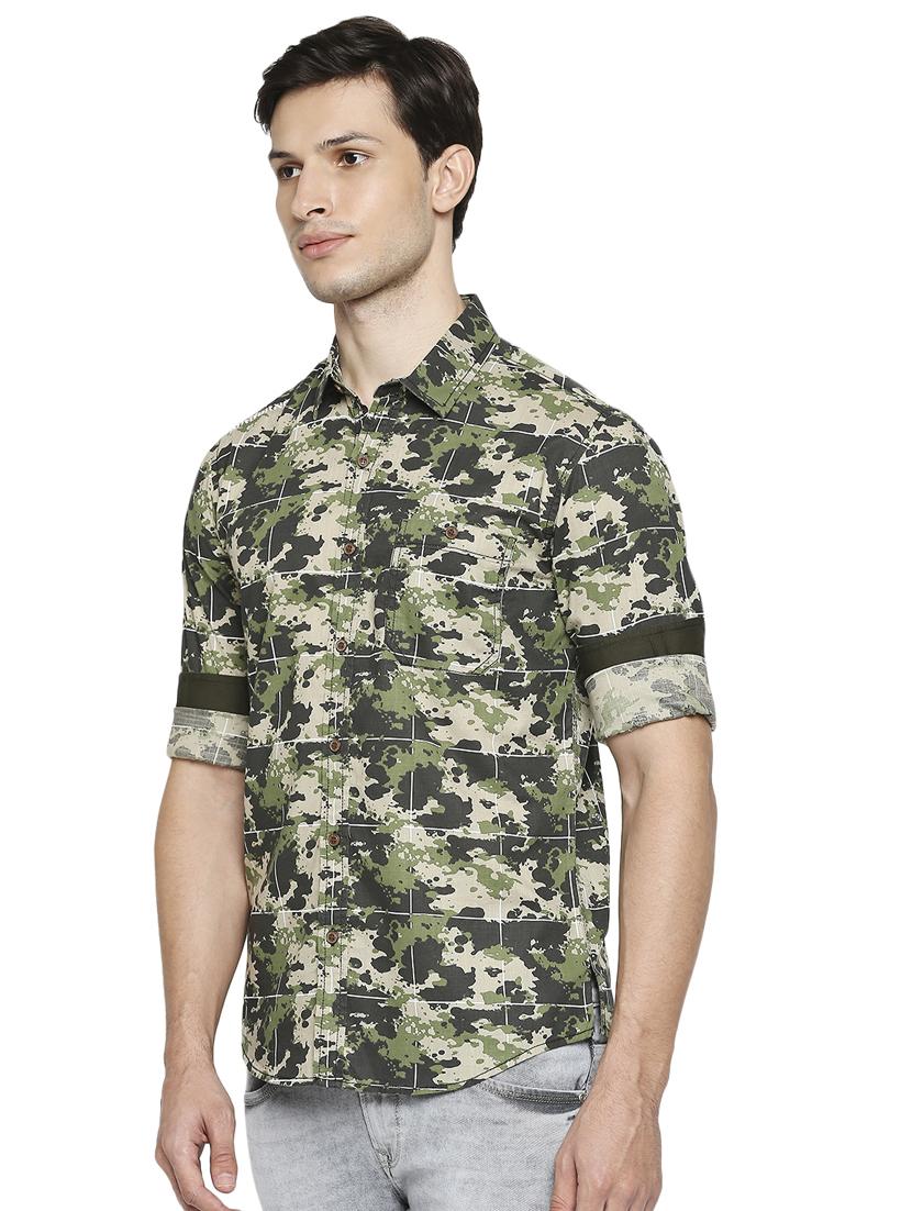 green camouflage casual shirt - 18329650 - Zoom Image - 2