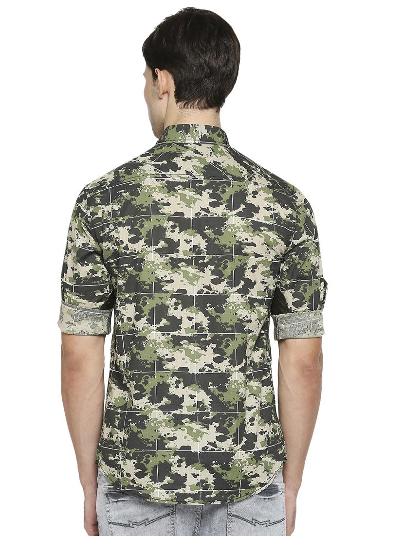 green camouflage casual shirt - 18329650 - Zoom Image - 3