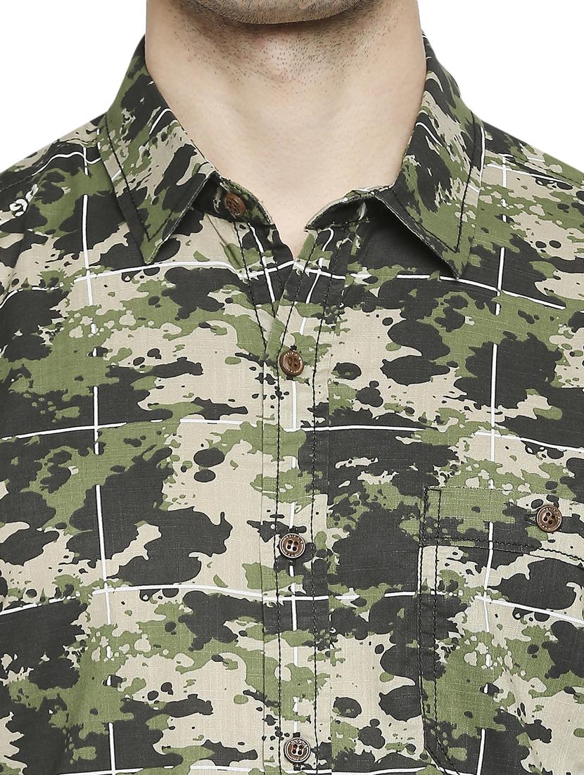 green camouflage casual shirt - 18329650 - Zoom Image - 5