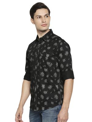 black floral casual shirt - 18329671 - Standard Image - 2