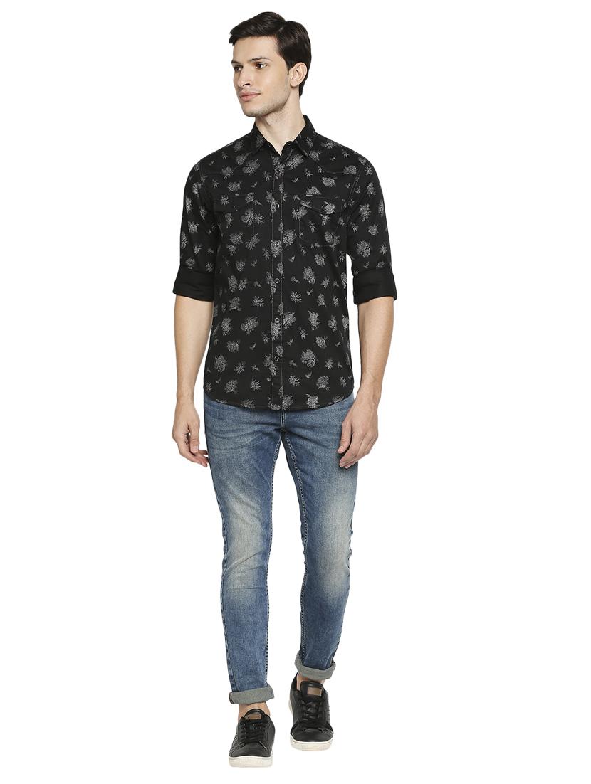 black floral casual shirt - 18329671 - Zoom Image - 4