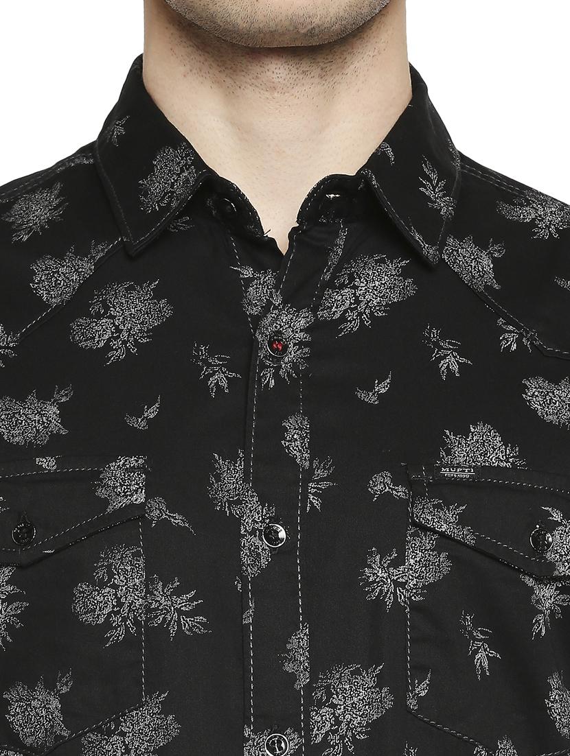 black floral casual shirt - 18329671 - Zoom Image - 5