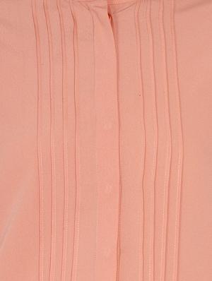 peach solid pintucks regular shirt - 18329852 - Standard Image - 5