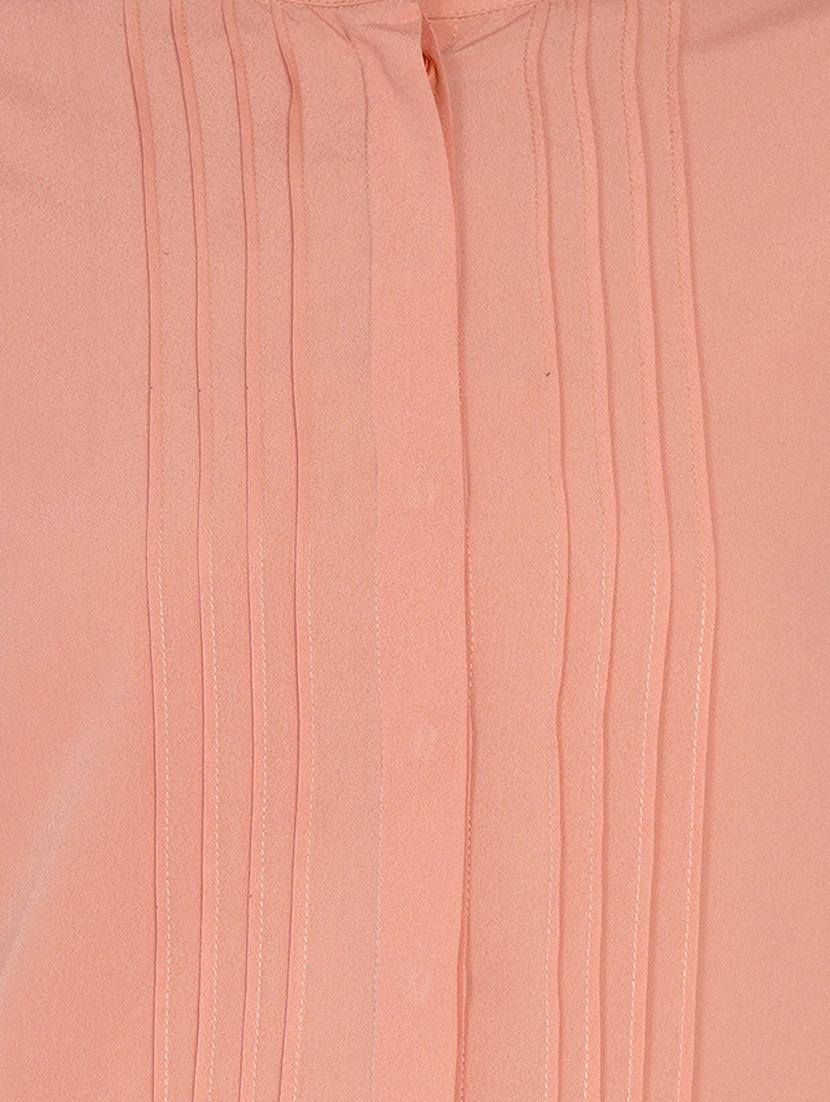 peach solid pintucks regular shirt - 18329852 - Zoom Image - 5