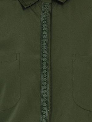 olive solid regular shirt - 18329854 - Standard Image - 5