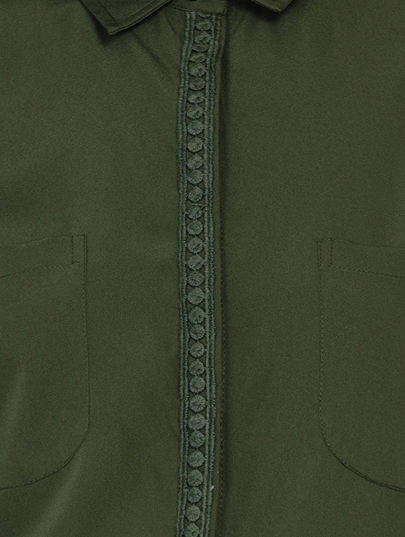 olive solid regular shirt - 18329854 - Zoom Image - 5