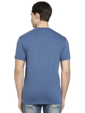 blue solid t-shirt - 18329980 - Standard Image - 3