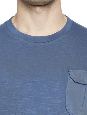 blue solid t-shirt - 18329980 - Standard Image - 5