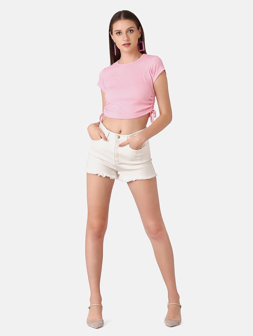 pink cotton blend crop top - 18330070 - Zoom Image - 4