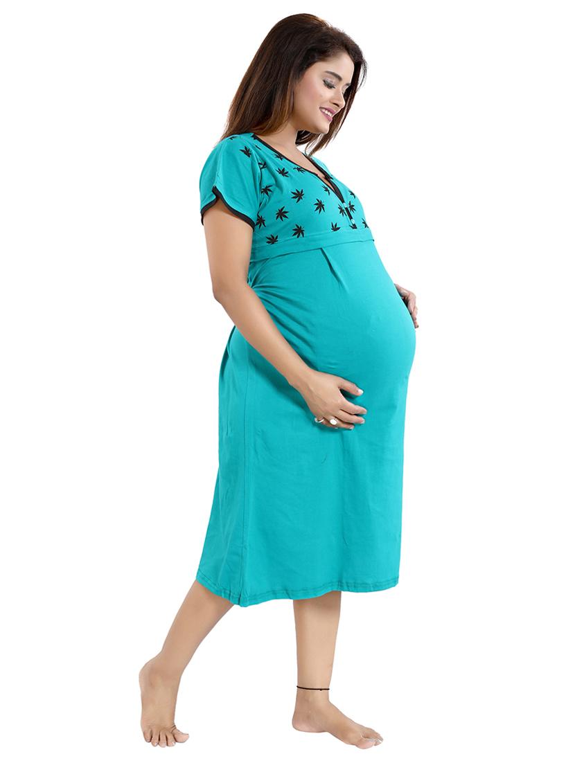 light blue cotton maternity wear - 18330186 - Zoom Image - 4