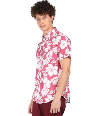 red printed casual shirt - 18330651 - Standard Image - 2