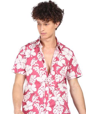 red printed casual shirt - 18330651 - Standard Image - 4