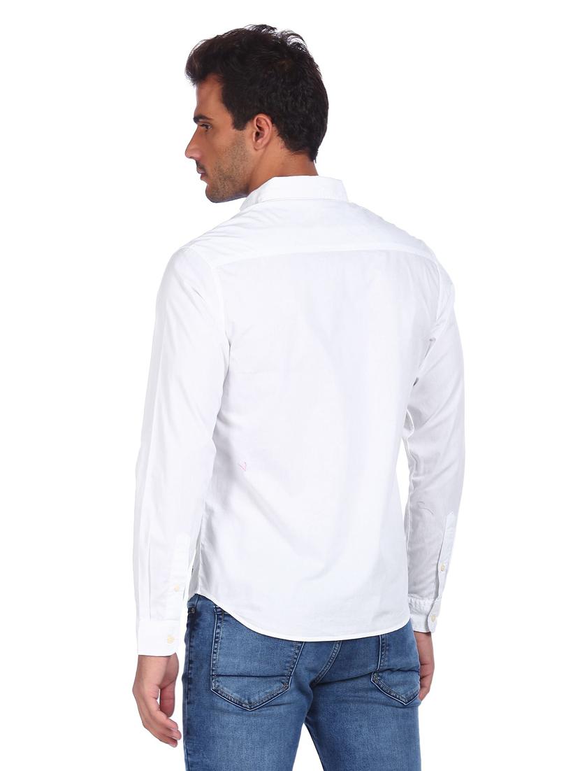 white color block casual shirt - 18331064 - Zoom Image - 2