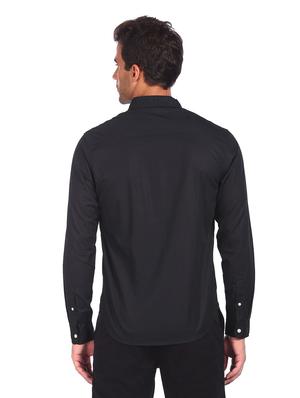 black color block casual shirt - 18331065 - Standard Image - 3