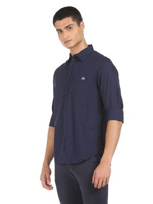 blue printed casual shirt - 18331072 - Standard Image - 2