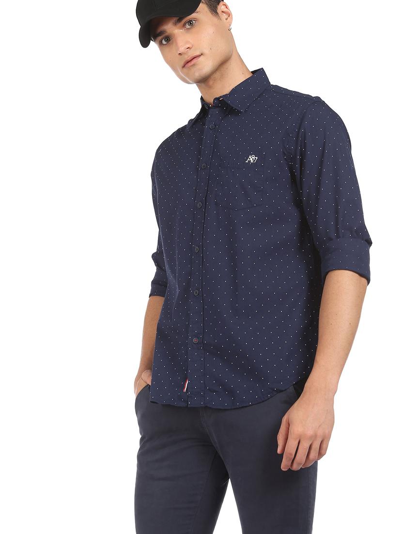 blue printed casual shirt - 18331072 - Zoom Image - 3