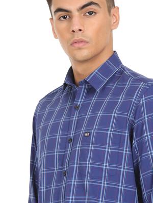 blue cotton checked casual shirt - 18331232 - Standard Image - 5