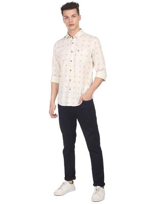 white printed casual shirt - 18331343 - Standard Image - 4