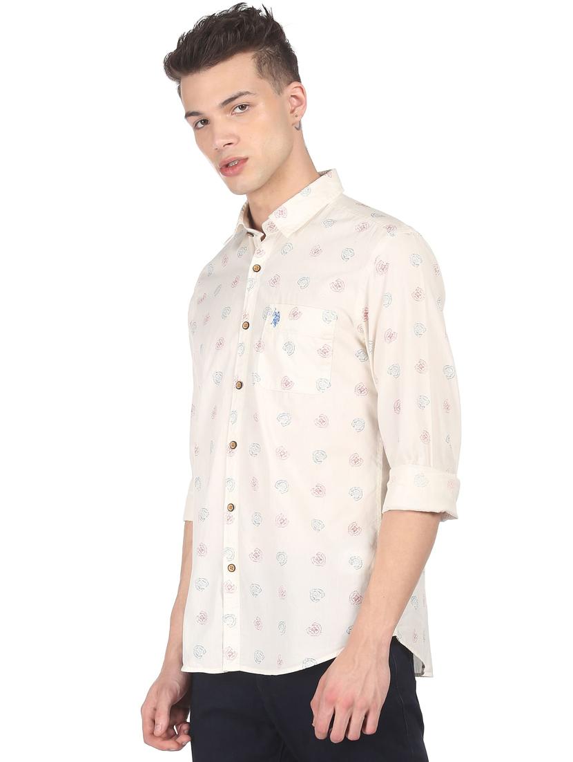 white printed casual shirt - 18331343 - Zoom Image - 1