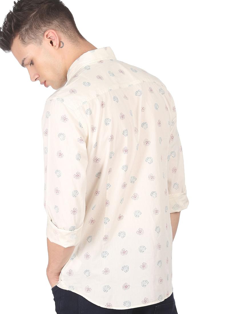 white printed casual shirt - 18331343 - Zoom Image - 2