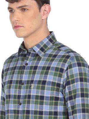 blue checkered casual shirt - 18331833 - Standard Image - 5