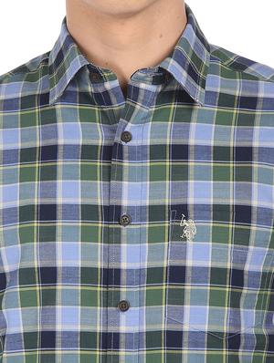 blue checkered casual shirt - 18331833 - Standard Image - 6