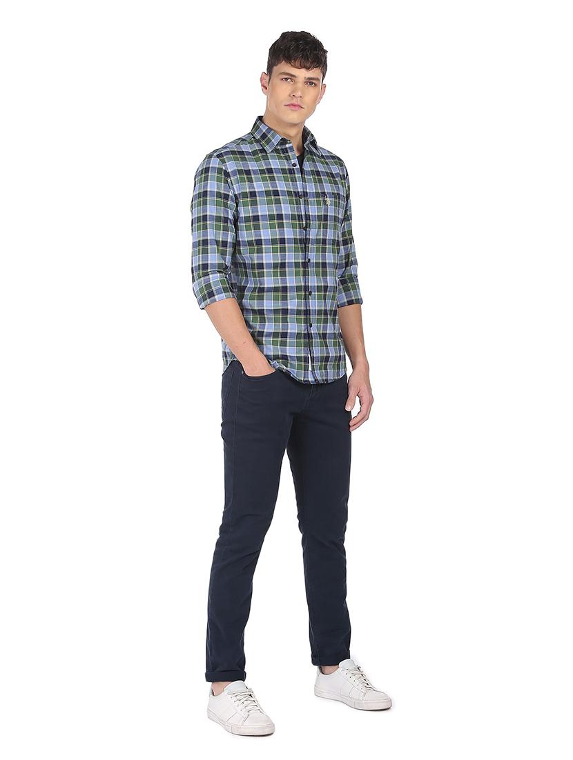 blue checkered casual shirt - 18331833 - Zoom Image - 4