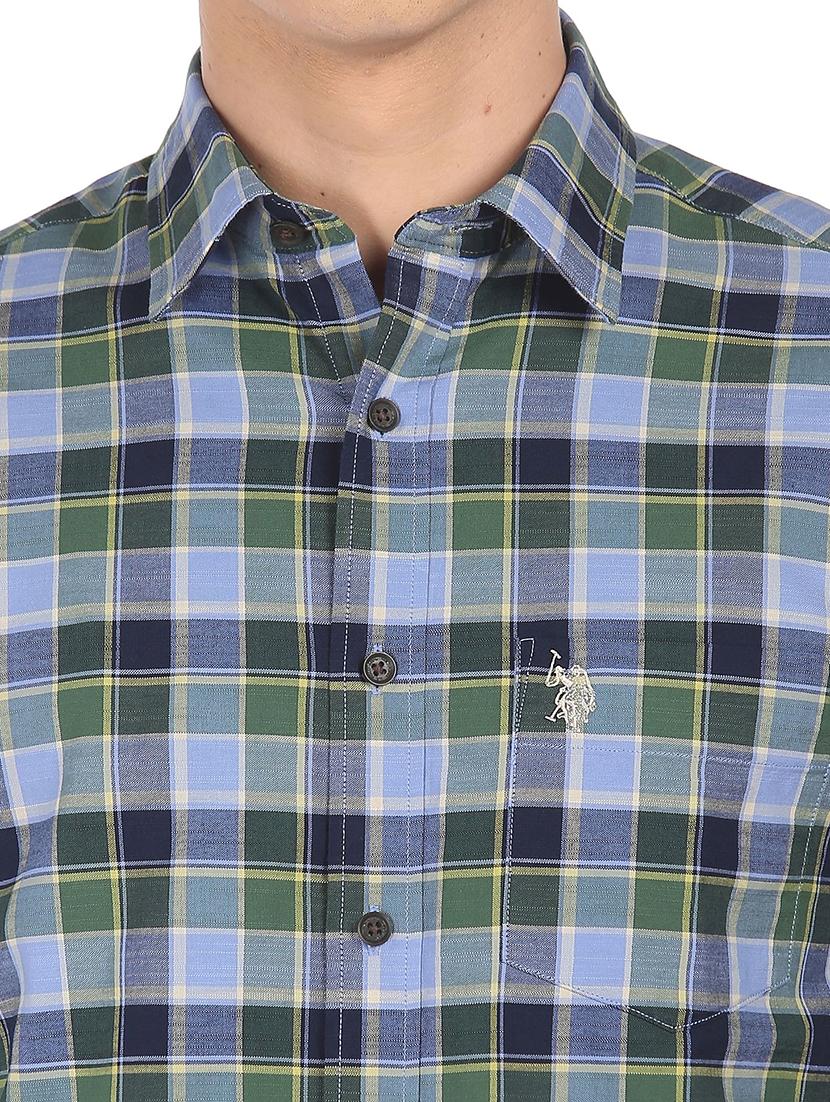 blue checkered casual shirt - 18331833 - Zoom Image - 6