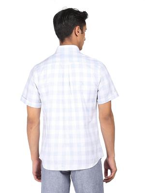 blue checkered casual shirt - 18331841 - Standard Image - 3