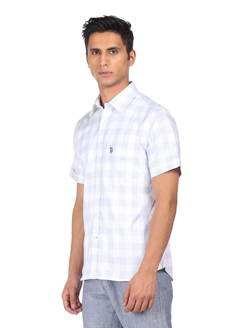 blue checkered casual shirt - 18331841 - Zoom Image - 1