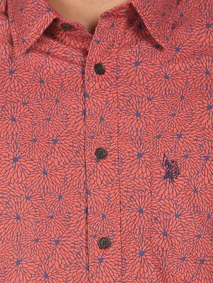 orange printed casual shirt - 18331874 - Standard Image - 6
