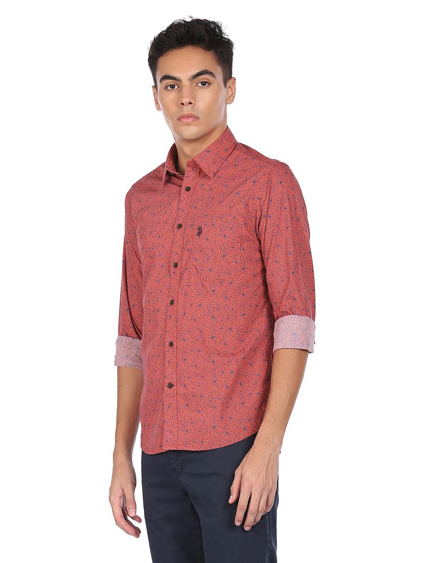 orange printed casual shirt - 18331874 - Zoom Image - 1