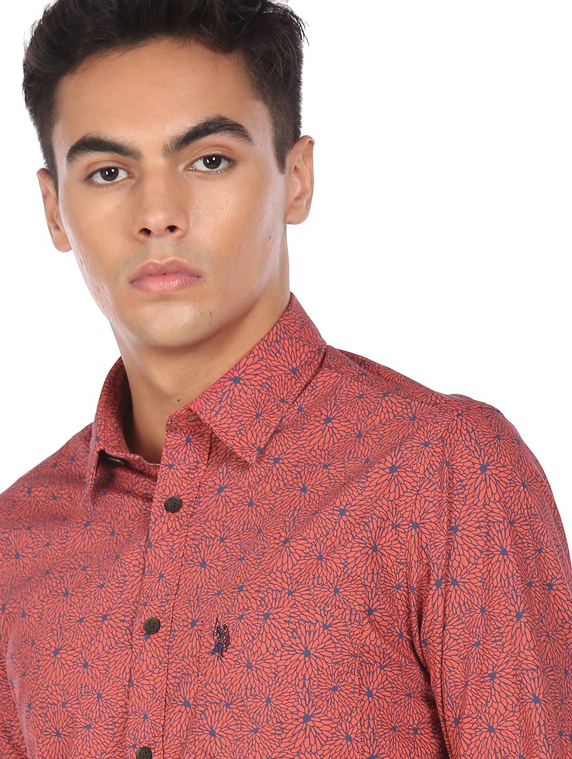 orange printed casual shirt - 18331874 - Zoom Image - 5