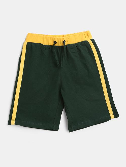 bottle green side taped shorts - 18332151 - Standard Image - 1