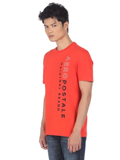 orange front printed t-shirt - 18332386 - Standard Image - 1