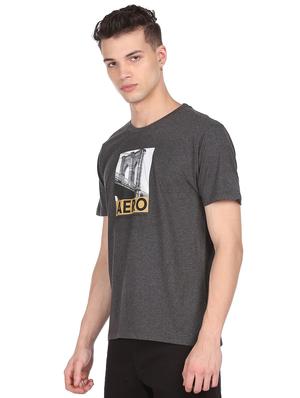 grey front printed t-shirt - 18332465 - Standard Image - 2