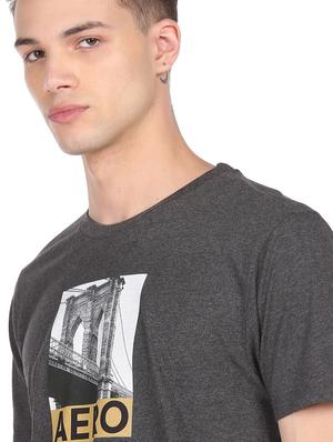 grey front printed t-shirt - 18332465 - Standard Image - 5