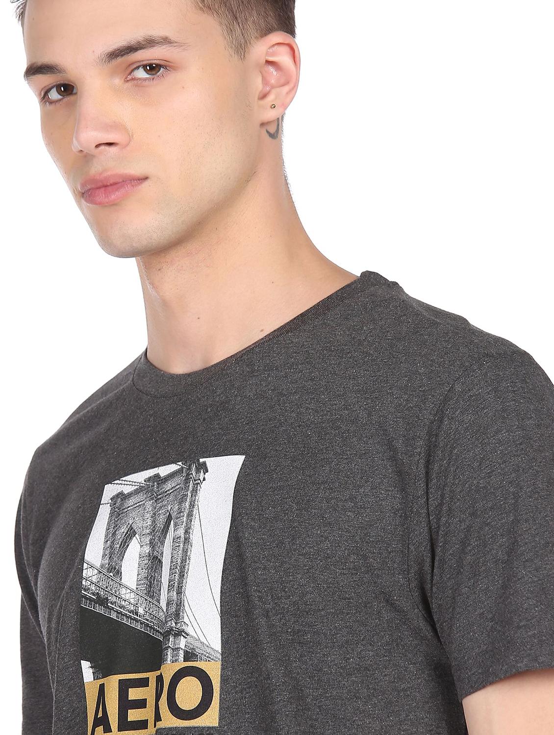 grey front printed t-shirt - 18332465 - Zoom Image - 5