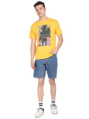 yellow front printed t-shirt - 18332467 - Standard Image - 4