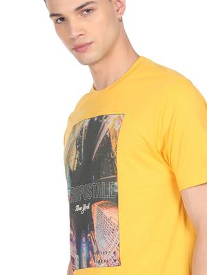 yellow front printed t-shirt - 18332467 - Standard Image - 5