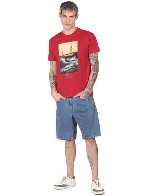 red front print t-shirt - 18332474 - Standard Image - 4