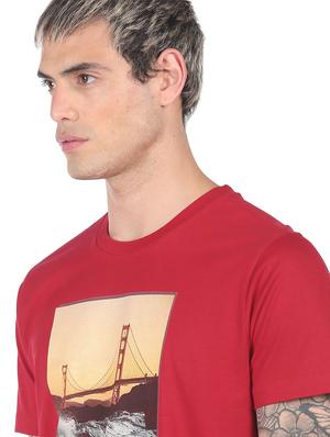 red front print t-shirt - 18332474 - Standard Image - 5
