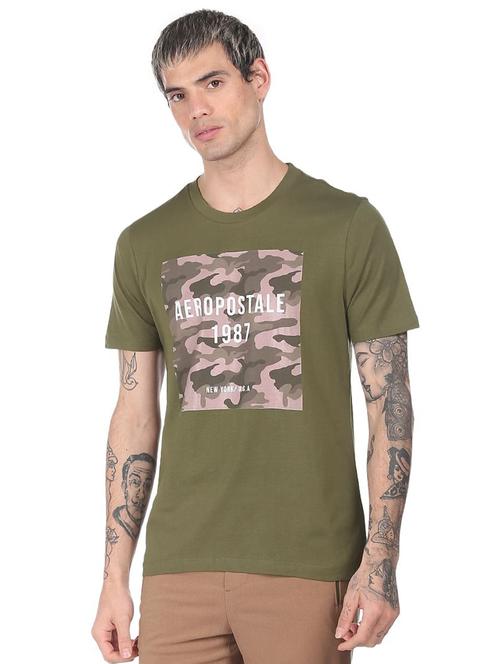 green front print t-shirt - 18332476 - Standard Image - 1